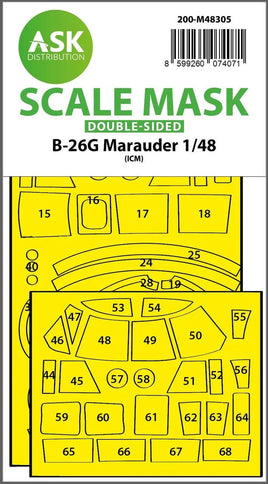 1/48 Art Scale B-26G Marauder Double-Sided Express Fit Mask for ICM 48305