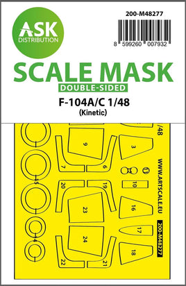 1/48 Art Scale F-104A/C Double-Sided Express Fit Mask for Kinetic 48277