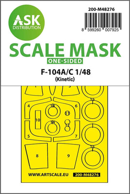 1/48 Art Scale F-104A/C One-Sided Express Fit Mask for Kinetic 48276