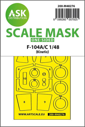 1/48 Art Scale F-104A/C One-Sided Express Fit Mask for Kinetic 48276