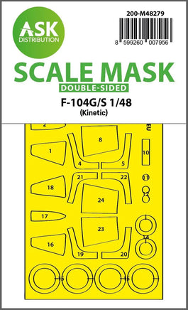 1/48 Art Scale F-104G/S Double-Sided Express Fit Mask for Kinetic 48279