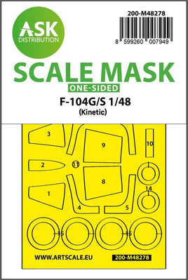 1/48 Art Scale F-104G/S One-Sided Express Fit Mask for Kinetic 48278