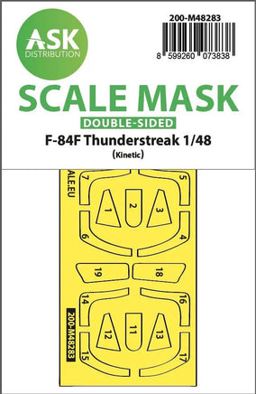 1/48 Art Scale F-84F Thunderstreak Double-Sided Express Fit Mask for Kinetic 48283