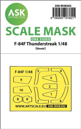 1/48 Art Scale F-84F Thunderstreak One-Sided Express Fit Mask for Kinetic 48282