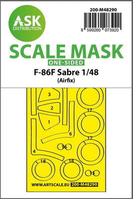1/48 Art Scale F-86F Sabre One-Sided Express Fit Mask for Airfix 48290