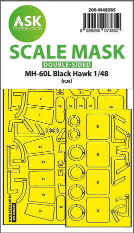 1/48 Art Scale MH-60L Black Hawk Double-Sided Express Fit Mask for ICM 48285