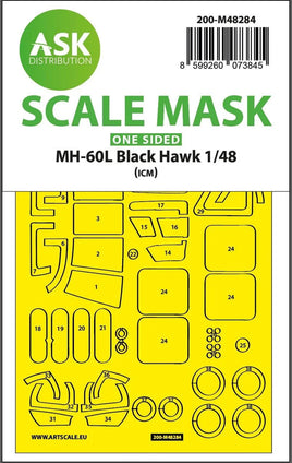1/48 Art Scale MH-60L Black Hawk One-Sided Express Fit Mask for ICM 48284