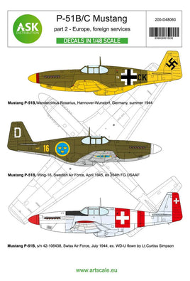 1/48 Art Scale P-51B/C Mustangs Part 2 - Over Europe in Foreign Services 48060