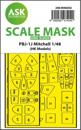 1/48 Art Scale PBJ-1J Mitchell One-Sided Express Fit Mask for HK Models 48302