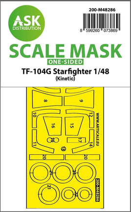 1/48 Art Scale TF-104G Starfighter One-Sided Express Fit Mask for Kinetic 48286