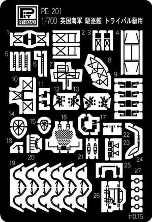 1/700 Pitroad PE for HMS Tribal Class Destroyer PE201