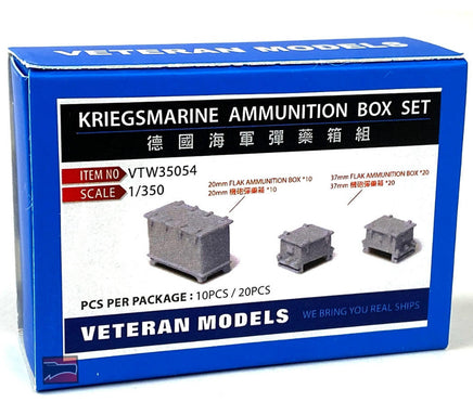 1/350 Veteran Models Kriegsmarine Ammunition Box Set 35054