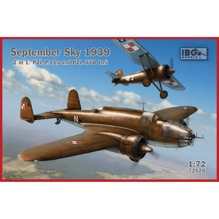 1/72 IBG Model September Sky 1939: 2 in 1 PZL P.11a and PZL 37B Â 72528