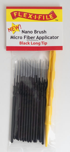 Alpha Abrasives Black Long Tip Nano Brush Microfiber Applicator - N934002