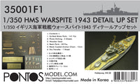 1/350 Pontos Model HMS Warspite 1943 Detail Up Set 35001F1