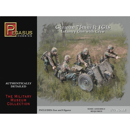 1/72 Pegasus German Infantry 75mm le IG18 Gun with Crew 7510