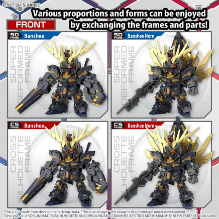 Bandai SD Gundam Cross Silhouette Unicorn Gundam 02 Banshee (Destroy Mode) & Banshee Norn Parts Set 2588122