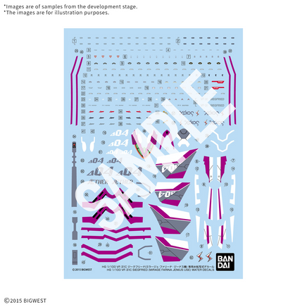 1/100 Bandai VF-31C Siegfried (Mirage Farina Jenius Use) Water Decals 2826482