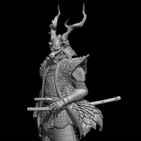 Detailed armor with a helmet and two swords on a black background
