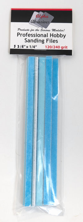 Alpha Abrasives 1/4" x 5 3/4" Medium Professional Hobby Sanding Files  - #0309