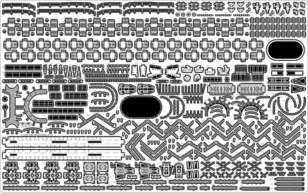 1/350 Pontos Model IJN Musashi 1944 Detail up set Advanced Coal Black Deck 37025FB