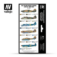 Vallejo 17ml Set of 8 (1940-1945) RAF colors Desert Scheme & M.T.O.  - 71163