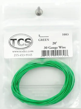 HO Train Control Systems 30 Gauge Wire - 20ft Green 1083