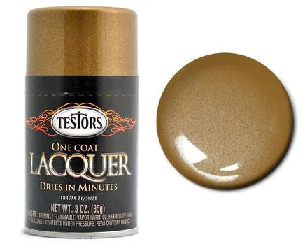 Testors Spray One Coat Metallic Lacquer Bronze 3oz. 1847 - MPM Hobbies