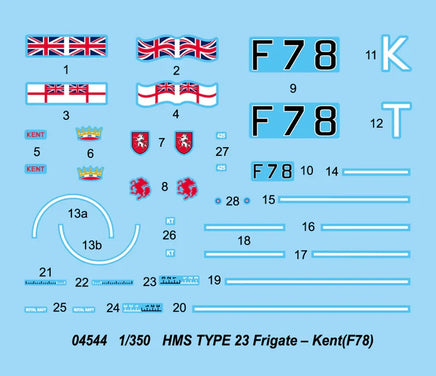 1/350 Trumpeter HMS Type 23 Frigate Kent (F78) - 04544 - MPM Hobbies