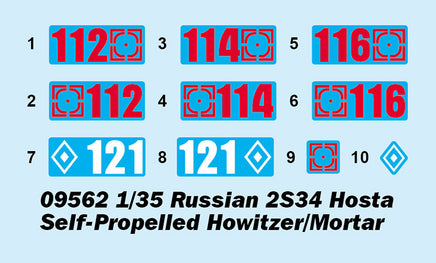 1/35 Trumpeter Russian 2S34 Hosta Self-Propelled Howitzer - 09562