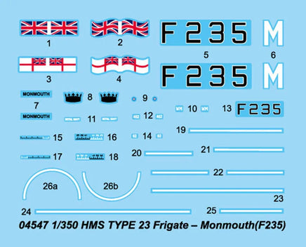 1/350 Trumpeter HMS Type 23 Frigate Monmouth (F235) - 04547 - MPM Hobbies