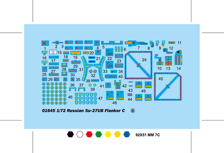 1/72 Trumpeter Russian Su-27UB Flanker C Fighter - 01645