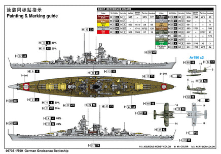 1/700 Trumpeter German Gneisenau Battleship - 06736