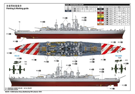 1/350 Trumpeter Italian Navy Battleship RN Littorio 1941 - 05319 - MPM Hobbies