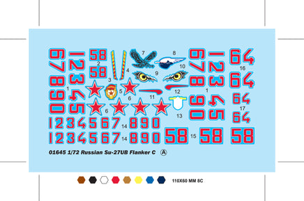 1/72 Trumpeter Russian Su-27UB Flanker C Fighter - 01645