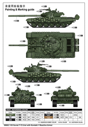 1/35 Trumpeter Soviet T-72 Ural with Kontakt-1 Reactive Armor - 09602