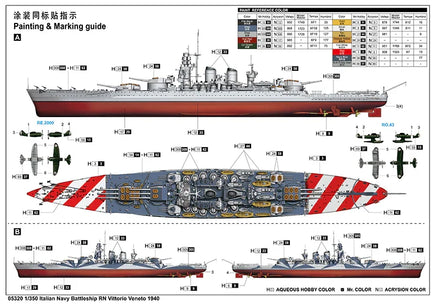 1/350 Trumpeter Italian Navy Battleship RN Vittorio Veneto 1940 - 05320 - MPM Hobbies