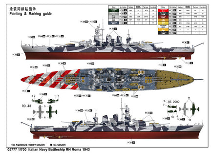 1/700 Trumpeter Italian Navy Battleship RN Roma 1943 - 05777