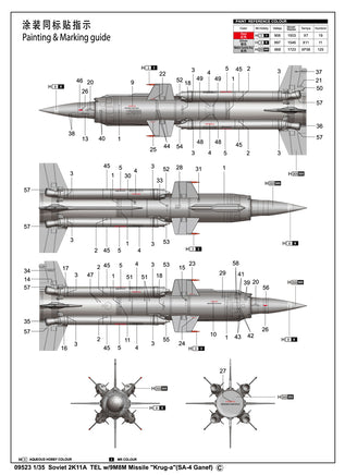 1/35 Trumpeter Soviet 2K11A Tel with 9M8M Missile "Krug-A" - 09523