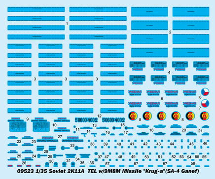 1/35 Trumpeter Soviet 2K11A Tel with 9M8M Missile "Krug-A" - 09523