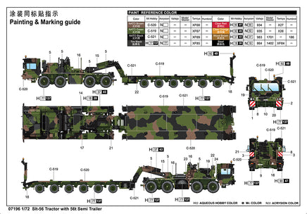 1/72 Trumpeter SLT-56 Tractor with 56T Semi Trailer - 07196