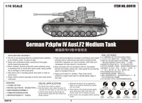 1/16 Trumpeter German Pzkpfw IV Ausf.F2 Medium Tank - 00919