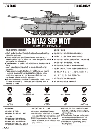 1/16 Trumpeter US M1A2 SEP MBT - 00927