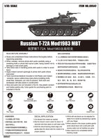 1/35 Trumpeter Russian T-72A Mod 1983 MBT - 09547