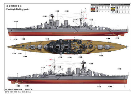 1/200 Trumpeter HMS Hood Battle Cruiser - 03710