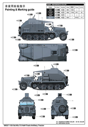 1/35 Trumpeter Sd.Kfz.7/3 Half-Track Artillery Tractor - 09537