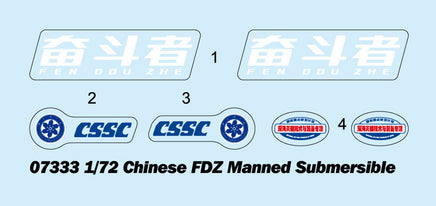 1/72 Trumpeter Full Ocean Deep Manned Submersible Fen Dou Zhe - 07333