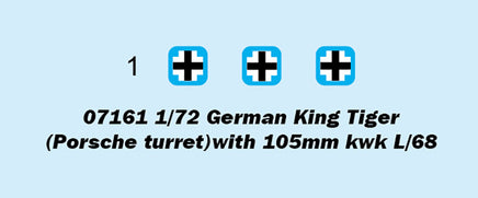 1/72 Trumpeter German King Tiger (Porsche Turret) w/105mm Kwk L/68 - 07161