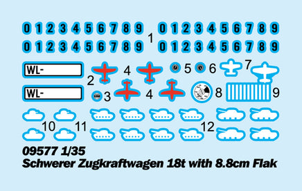 1/35 Trumpeter Schwerer Zugkraftwagen 18T with 8.8cm Flak - 09577