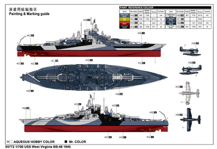 1/700 Trumpeter USS West Virginia BB-48 1945 - 05772